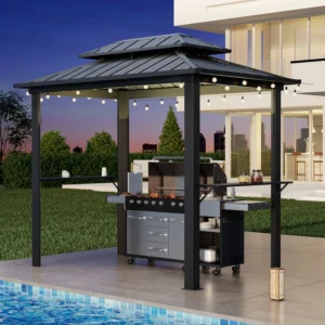 Garden BBQ Leisure Iron Sunshade Facility – Outdoor Iron BBQ Gazebo