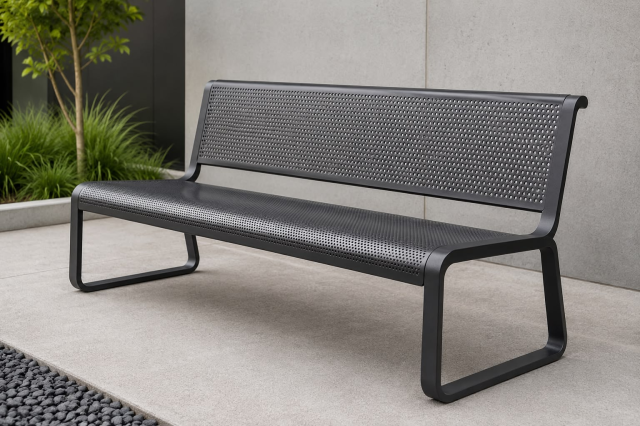 pic for Maintenance Free Benches Supply: Metal Outdoor Benches and Seats for Commercial Park, Garden, or Patio5