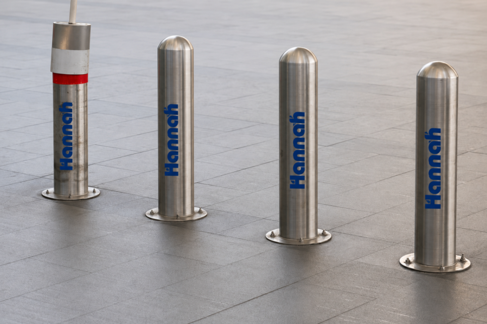 white reflector road bollards